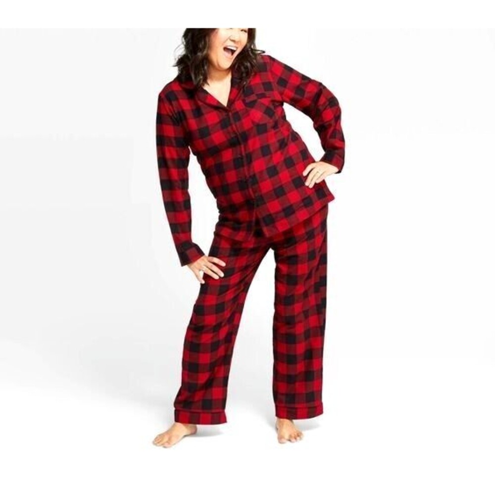 WONDERSHOP WOMEN'S 2 PIECE "RED BUFFALO CHECK" FAMILY SLEEP SET (SIZE M) ~ NEW!!
